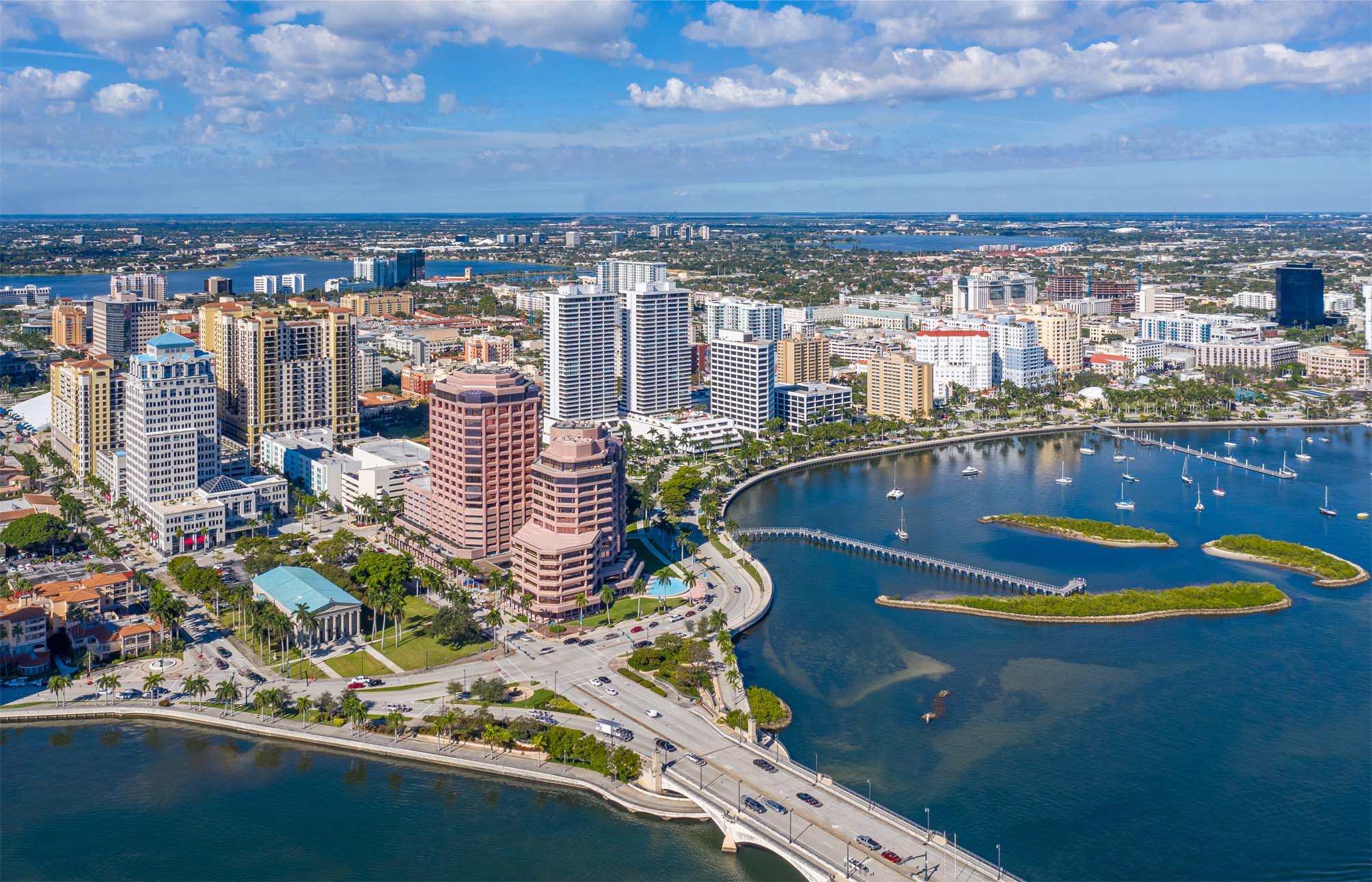 West Palm Beach skyline — Premium Lane luxury chauffeur Palm Beach County